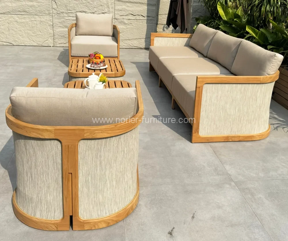 Waterproof Outdoor Furniture Teak Wood Sofa