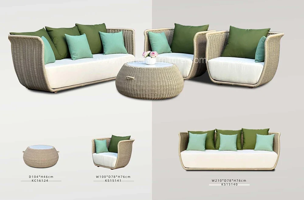 Outdoor Patio Furniture Garden Set Rope Sofa