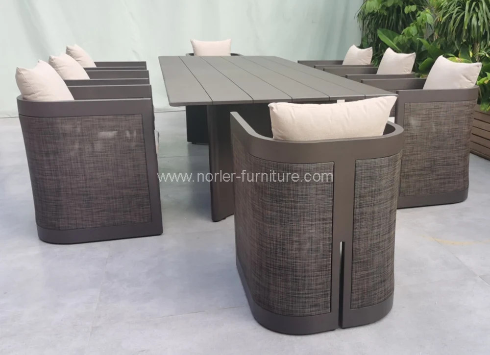 Outdoor Aluminum With Textilene Dining Set