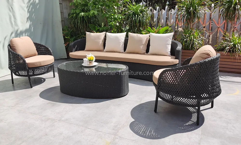 Modern PE Rattan Courtyard Balcony Outdoor sofa