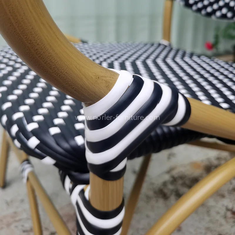 Модерен водоустойчив траен алуминиев PE Rattan Dining Set